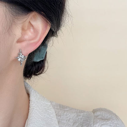 Earring Clip On Rhinestone Star