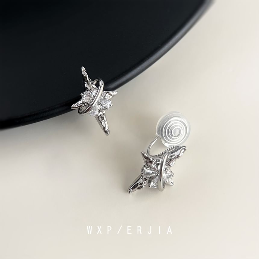 Earring Clip On Rhinestone Star