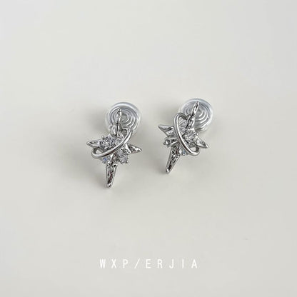 Earring Clip On Rhinestone Star