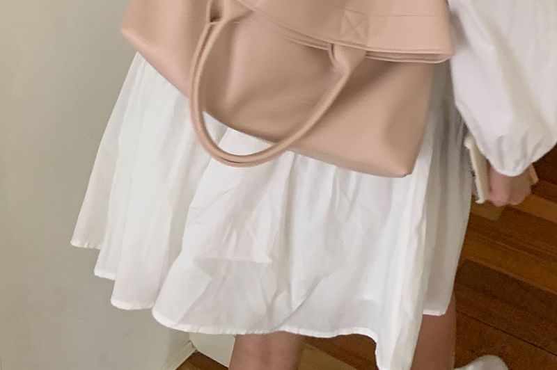 Faux Leather Bag Tote Crossbody