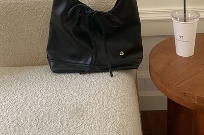 Bag Applique Heart Bow Tie-Up Tote Panel