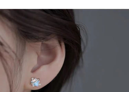 Star Resin Rhinestone S925 Sterling Silver Stud Earring