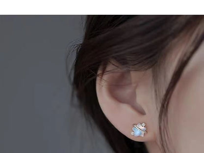 Star Resin Rhinestone S925 Sterling Silver Stud Earring