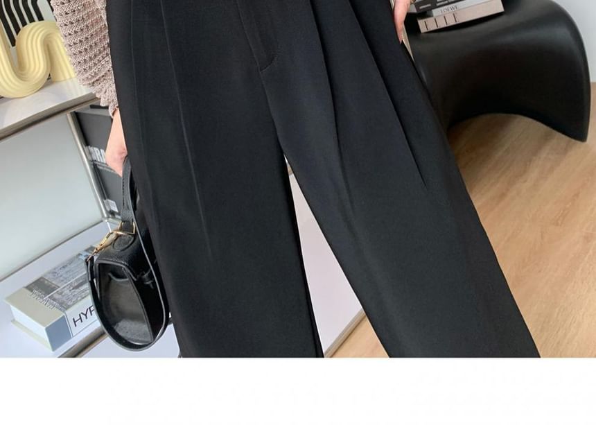 Suit High Wide Striped Pleated Leg Waist Pants