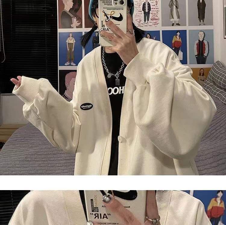 V-Neck Button Plain Jacket