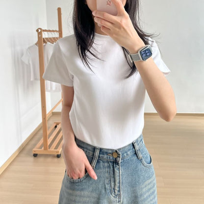 Crew Short-Sleeve T-Shirt Plain Neck