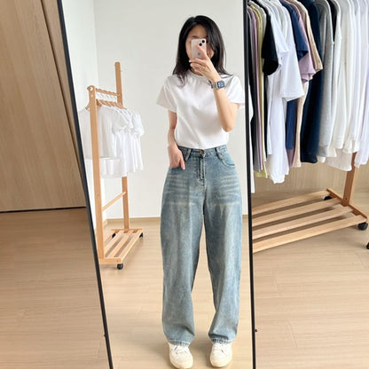 Crew Short-Sleeve T-Shirt Plain Neck