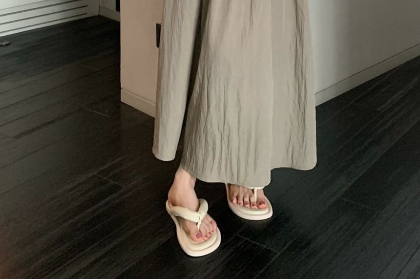 Elastic Maxi Waist A-Line Skirt Plain