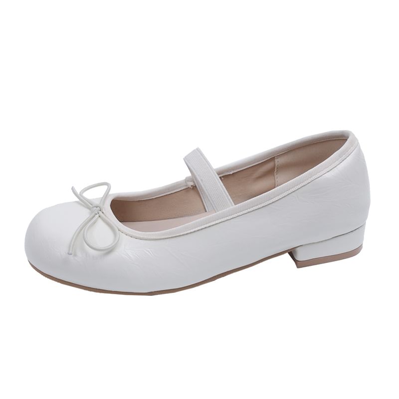 Bow Heel Chunky Mary Jane Shoes