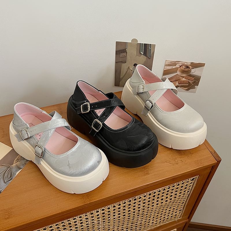 Jane Shoes Mary Strap Platform Cross