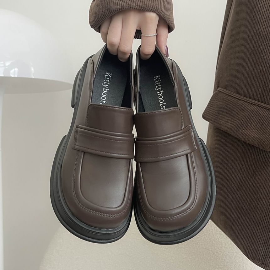 Loafers Heel Platform Chunky