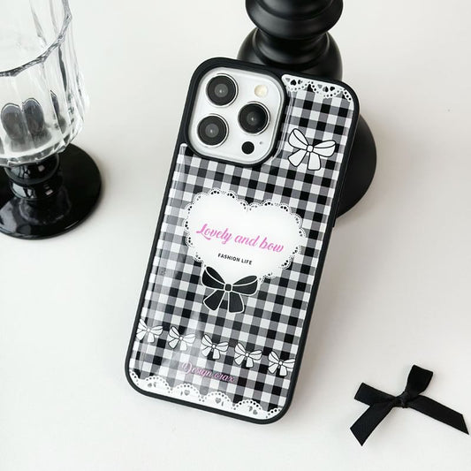 Plaid Heart Phone Case / Strap / Set