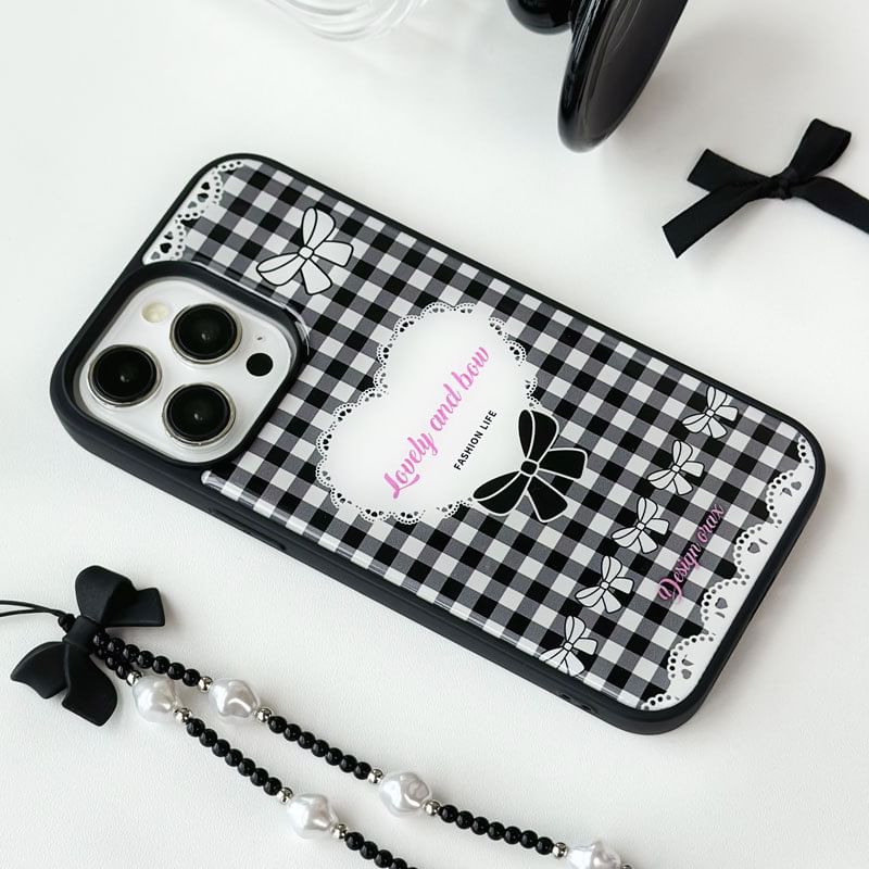 Plaid Heart Phone Case / Strap / Set