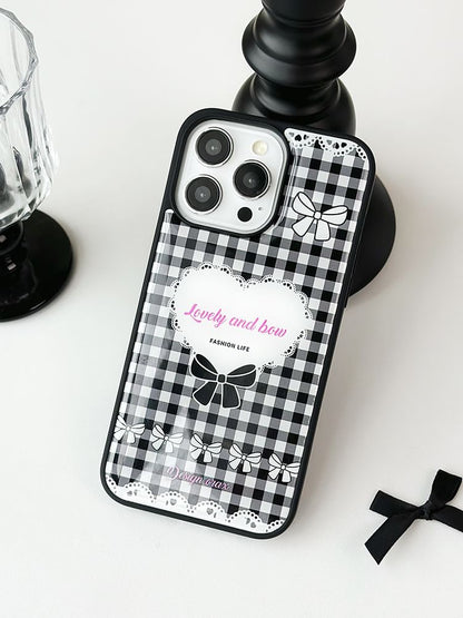 Plaid Heart Phone Case / Strap / Set