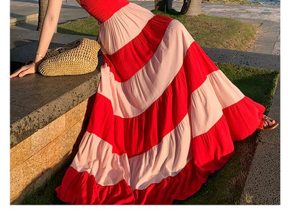 Halter Striped Maxi Sundress