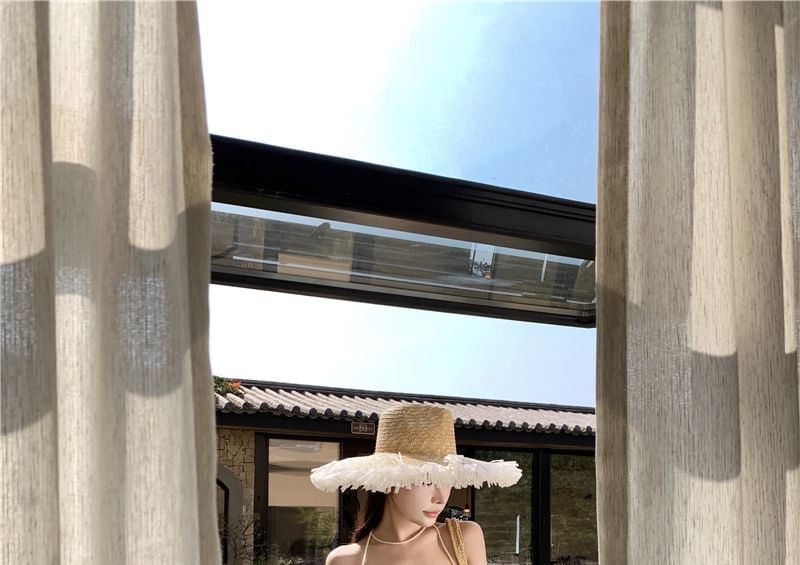 Strapless Dress Plaid Maxi A-Line