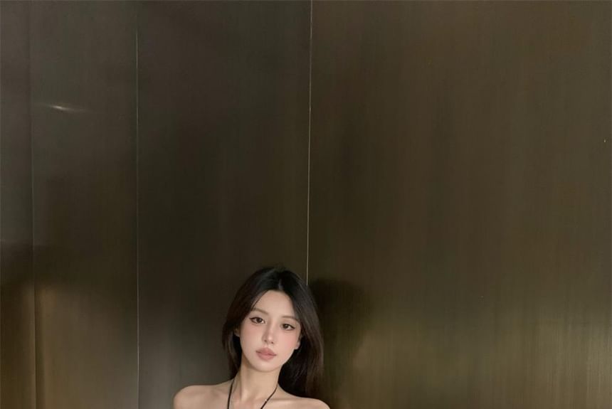 Halter Plain Strappy Sundress Maxi