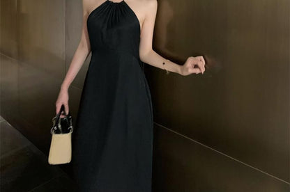 Halter Plain Strappy Sundress Maxi