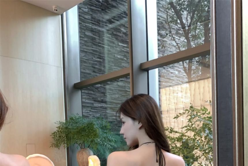 Halter Plain Strappy Sundress Maxi