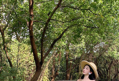 Spaghetti Maxi Plain Strap Dress A-Line