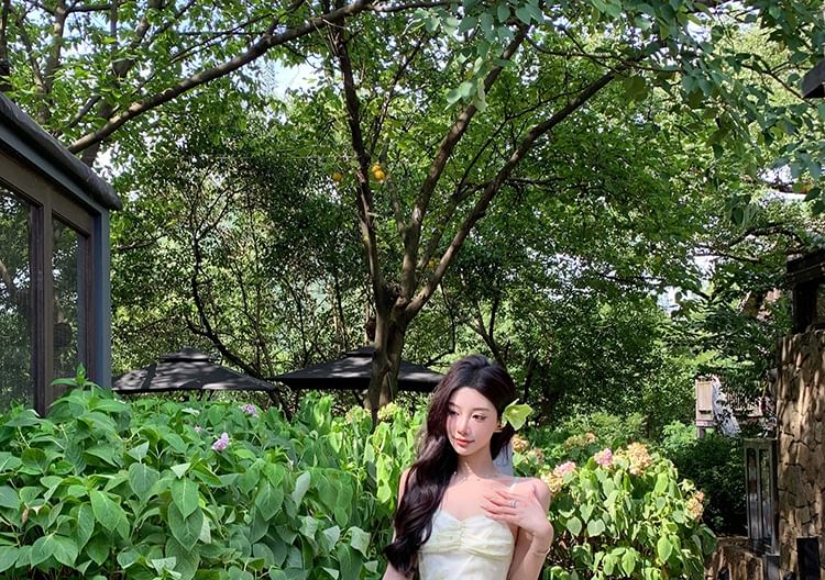 A-Line Strap Dress Lace Print Patterned Maxi Up Spaghetti