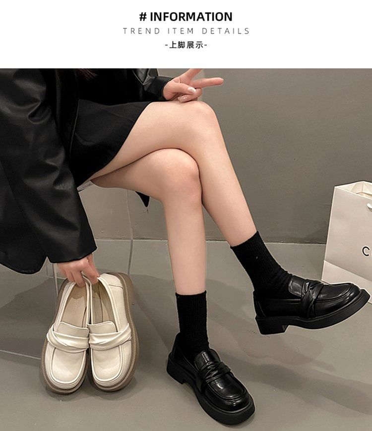 Faux Loafers Leather