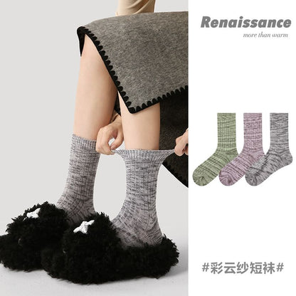 Chaussettes unies à col ras du cou