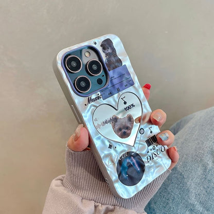 Heart Mirrored Cat Case Phone