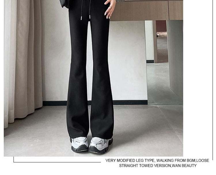 Drawstring Waist Plain Flared Pants (Various Designs)