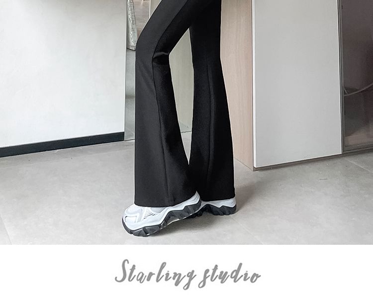 Drawstring Waist Plain Flared Pants (Various Designs)