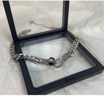 Snake Rhinestone Stainless Steel Choker