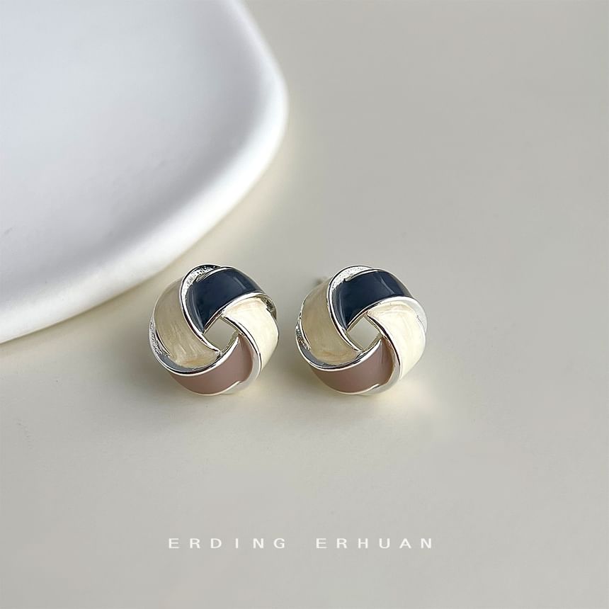 Knot Glaze Alloy Stud Earring