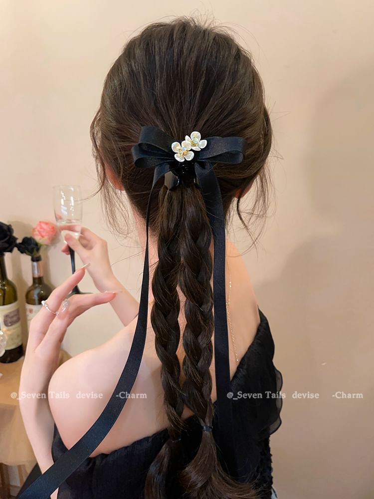 Ribbon Floral Hair Claw Clip / Set