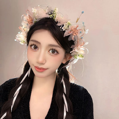 Floral Mesh / Headband Bracelet