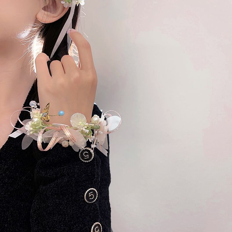 Floral Mesh / Headband Bracelet