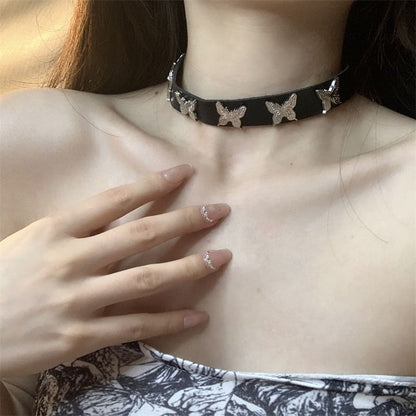 Butterfly Choker Faux Leather