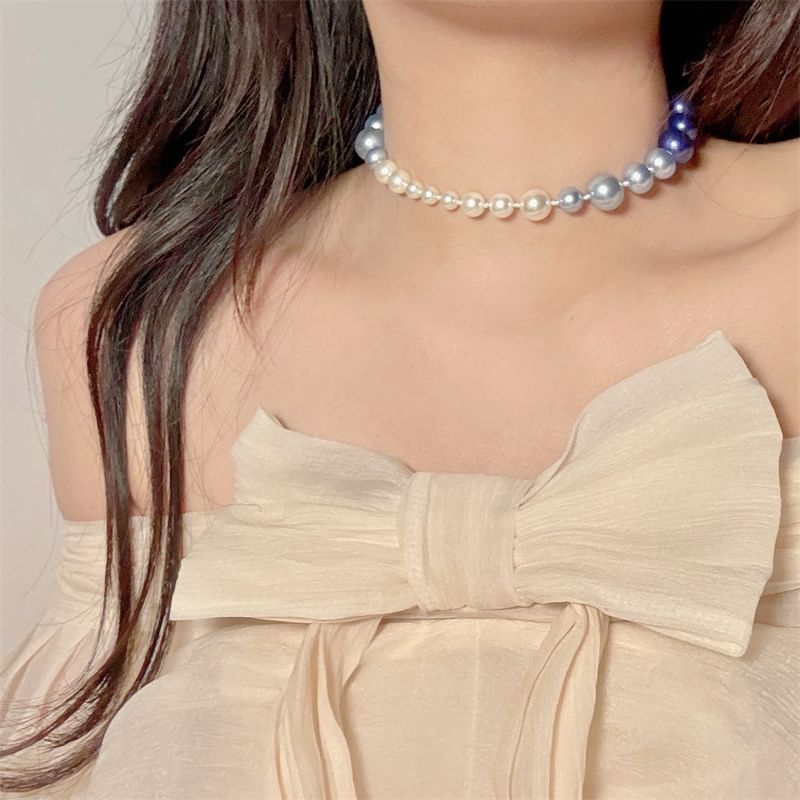 Faux Beaded Pearl Necklace