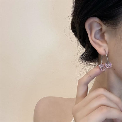 Rhinestone Earring Cherry Drop