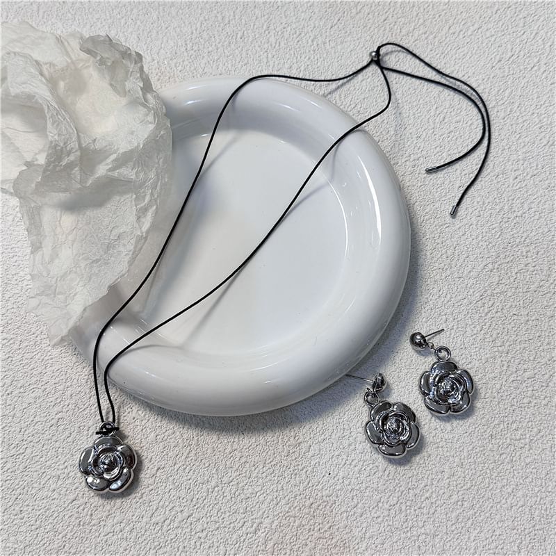 Necklace / Earring Floral Drop