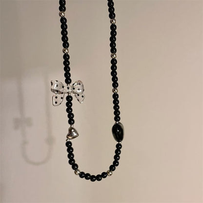 Necklace / Drop Heart Earring Accent