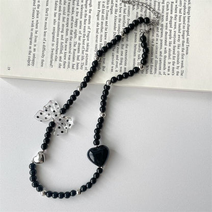 Necklace / Drop Heart Earring Accent