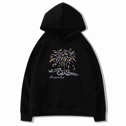 Print Drawstring Hoodie