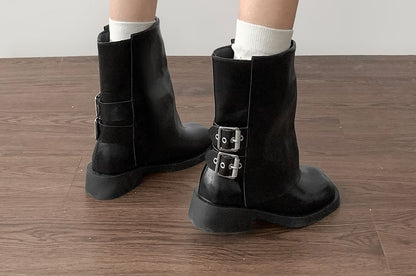 Faux Leather Buckled Boots (Various Designs)