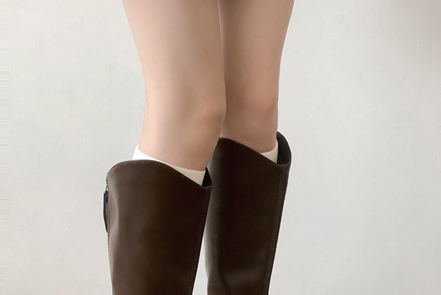 Block Heel Platform Tall Boots