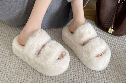 Fleece Plain Slide Sandals