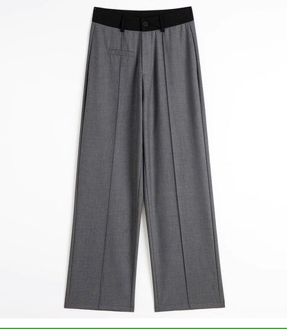 Panel High Waist Wide Leg Slacks