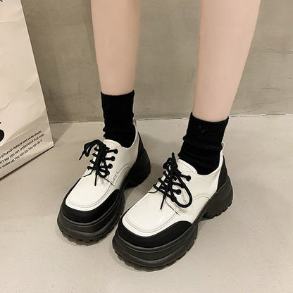 Platform Panel Lace Up Shoes