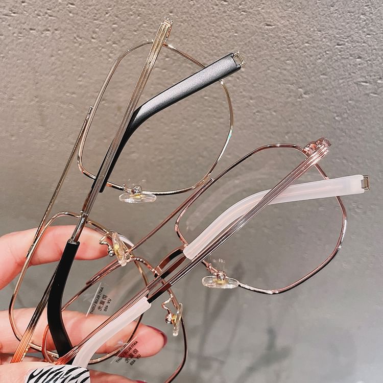 Glasses Light Frame Blocking Blue Square Metal