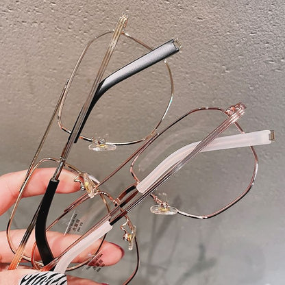 Glasses Light Frame Blocking Blue Square Metal