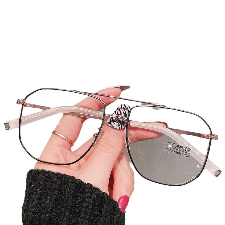 Glasses Light Frame Blocking Blue Square Metal